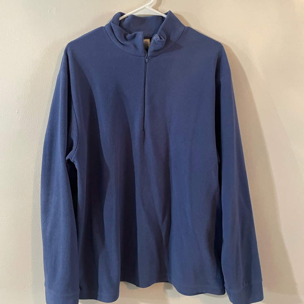 Blue Half Zip Fleece Pullover | Unisex Size L | Sahalie Vintage Sweater